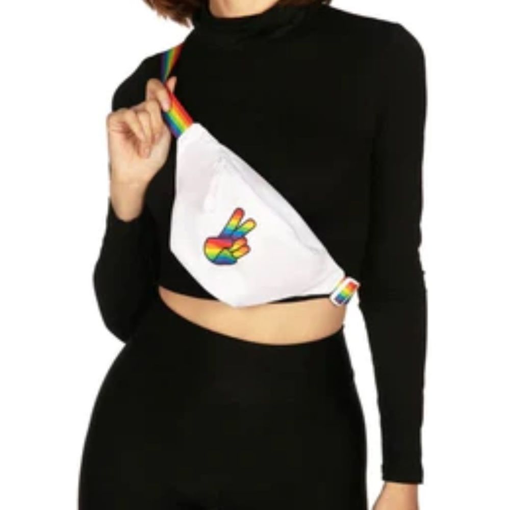 NWT Tipsy Elves RAINBOW PEACE FANNY PACK